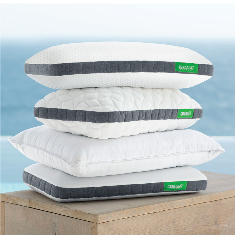 Cariloha Gel Pillow - Memory Foam Pillow with Cooling Gel and Washable Bamboo-Viscose Cover - White - King