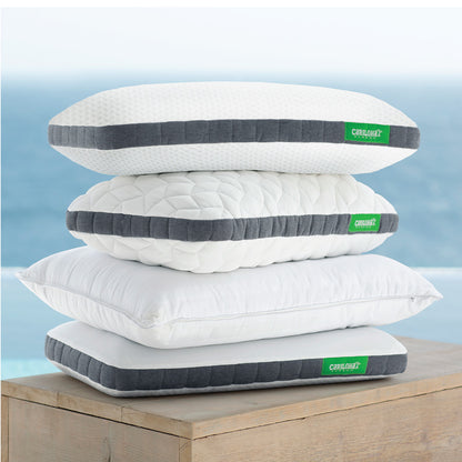 Cariloha Gel Pillow - Neck Support - Charcoal Memory Foam - Cooling Gel Pillow - Standard - White