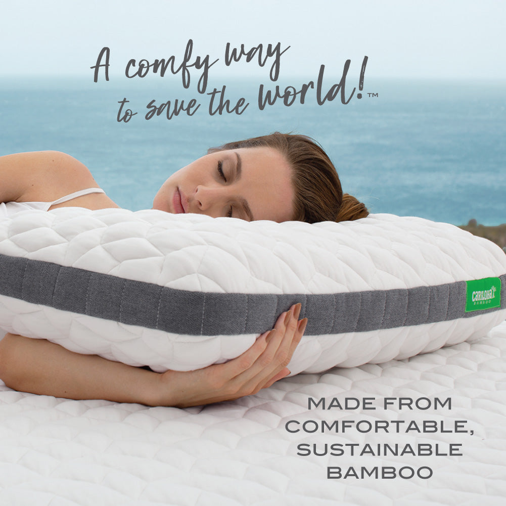 Cariloha Gel Pillow - Memory Foam Pillow with Cooling Gel and Washable Bamboo-Viscose Cover - White - King
