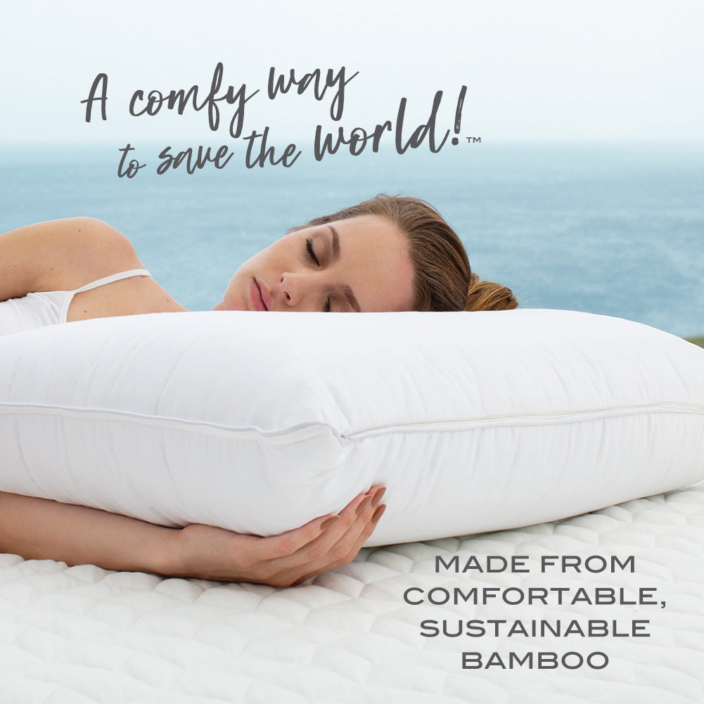 Cariloha Bamboo Retreat Pillow - Neck Support Pillow - Charcoal Memory Foam with Airflow Perforation - Standard - White