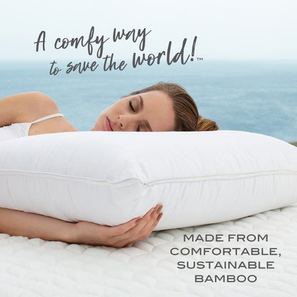 Cariloha Bamboo Retreat Pillow - Neck Support Pillow - Charcoal Memory Foam with Airflow Perforation - Standard - White
