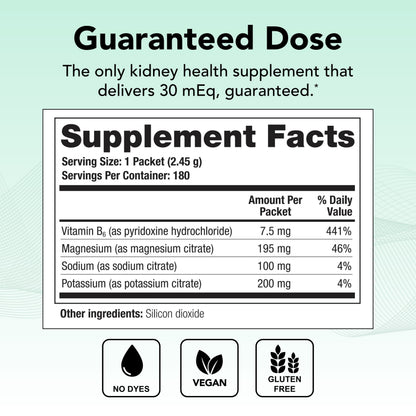 Theralogix CitraLith Vitamin & Mineral Supplement - 90-Day Supply - Kidney Health Supplement - Supports Healthy Kidney Function - Includes Magnesium, Sodium & Potassium - NSF Certified - 180 Packets