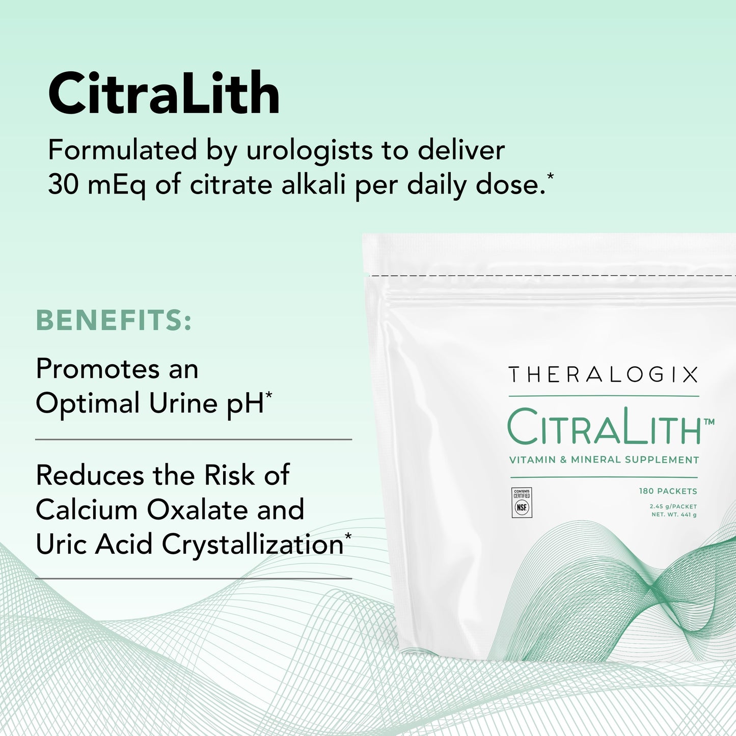 Theralogix CitraLith Vitamin & Mineral Supplement - 90-Day Supply - Kidney Health Supplement - Supports Healthy Kidney Function - Includes Magnesium, Sodium & Potassium - NSF Certified - 180 Packets