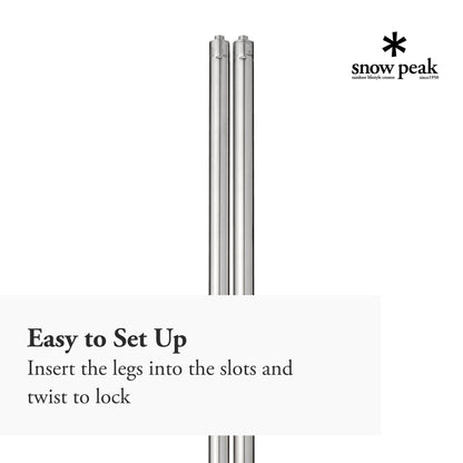 Snow Peak Leg Set - Iron Grill Table Setup Tool - Stainless Steel - Set of 2-6 lbs - 830 mm
