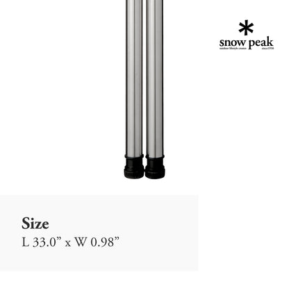 Snow Peak Leg Set - Iron Grill Table Setup Tool - Stainless Steel - Set of 2-6 lbs - 830 mm