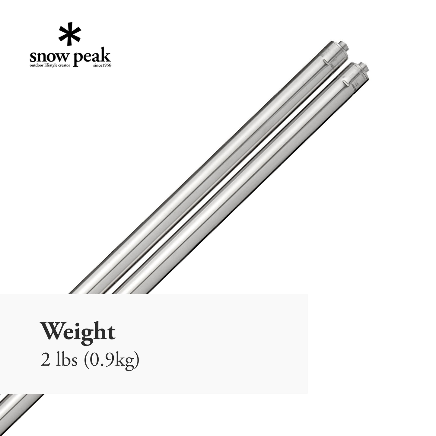 Snow Peak Leg Set - Iron Grill Table Setup Tool - Stainless Steel - Set of 2-6 lbs - 830 mm