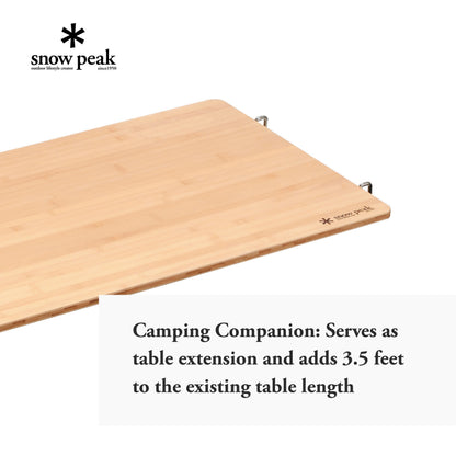 Snow Peak Renewed Bamboo Iron Grill Table - Table Extension for Camping Table - 12.5 Ibs