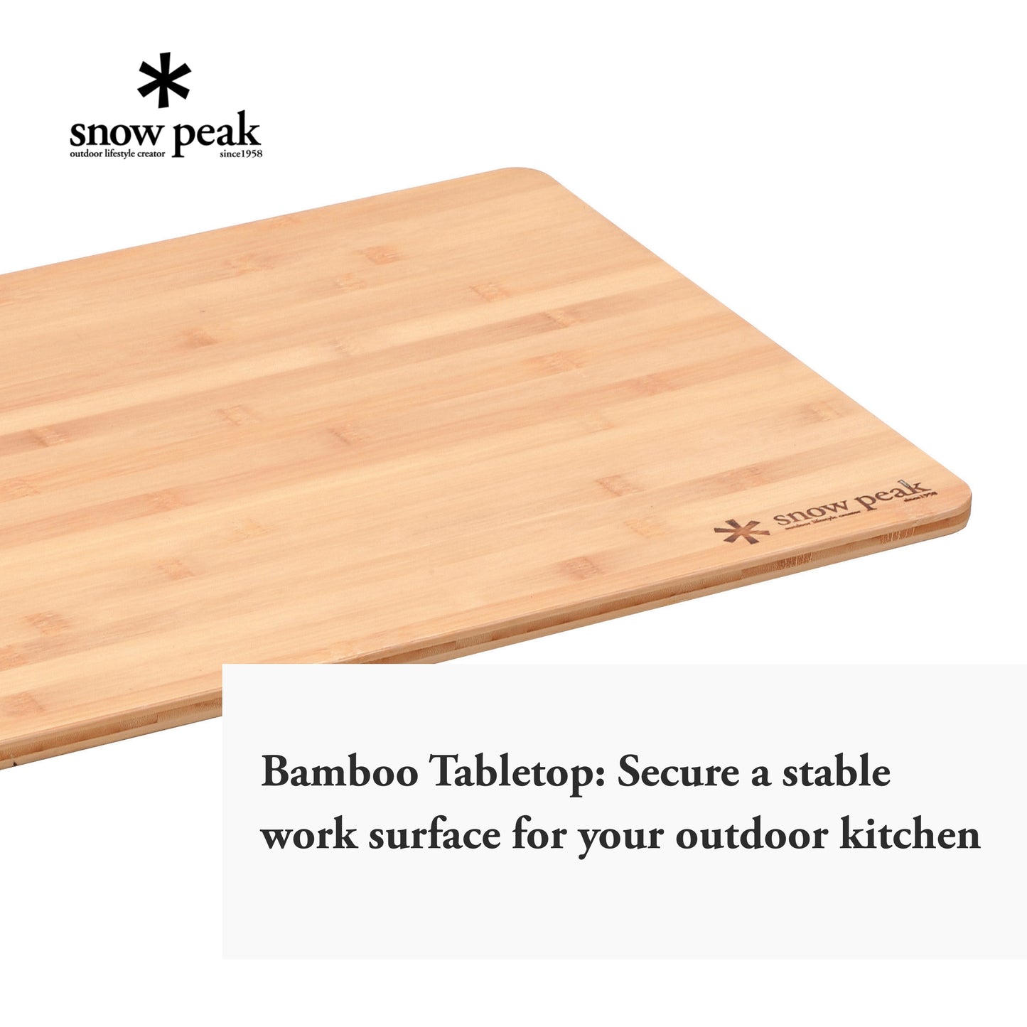 Snow Peak Renewed Iron Grill Table Bamboo Wide Insert - Outdoor Kitchen Camping - 3.5 lbs - 2 Units