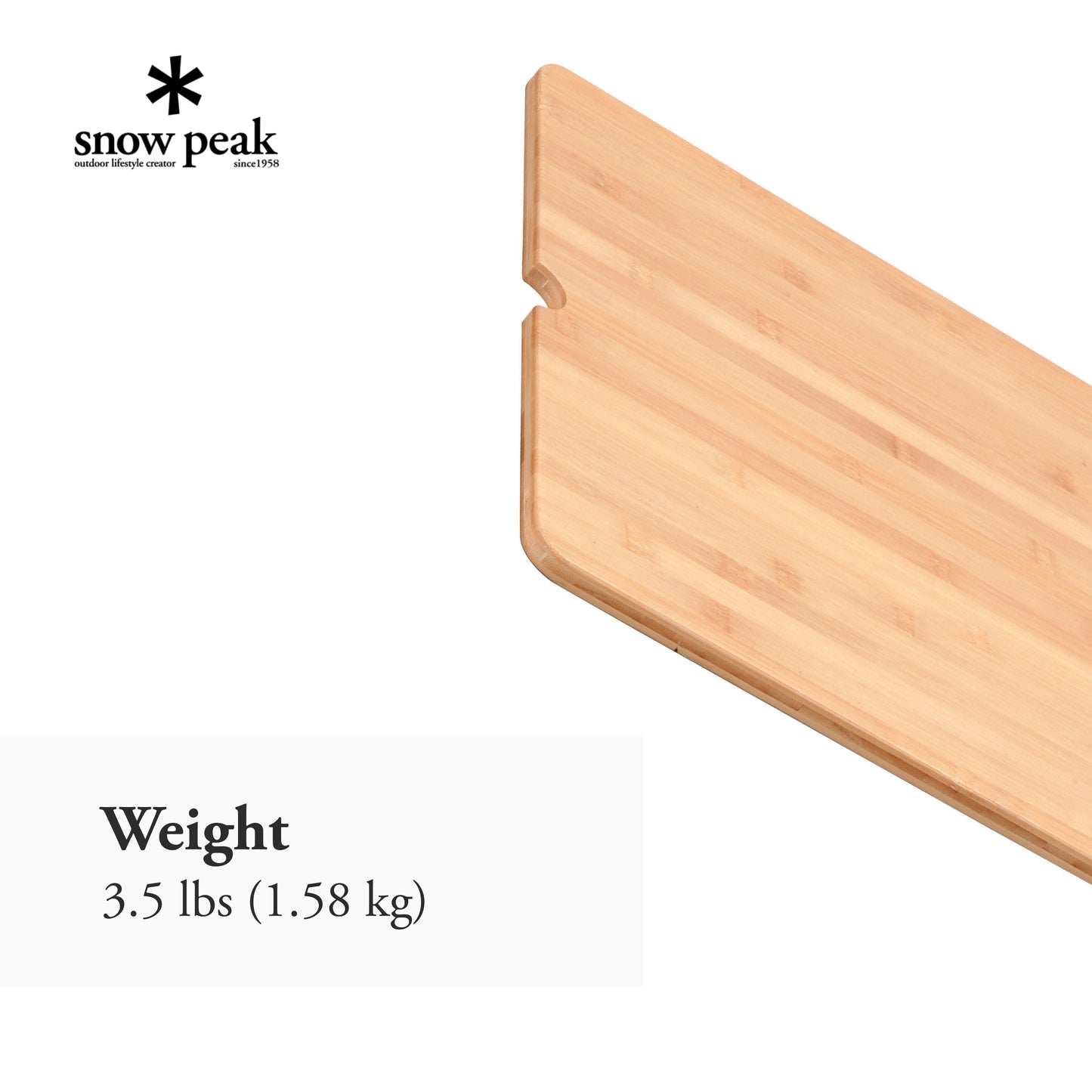Snow Peak Renewed Iron Grill Table Bamboo Wide Insert - Outdoor Kitchen Camping - 3.5 lbs - 2 Units