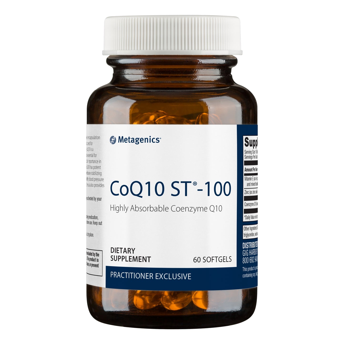 Metagenics CoQ10 ST-100, Highly Absorbable 100 mg Coenzyme Q10 Supplement to Help Support Energy Production and Cardiovascular Function - 60 Count