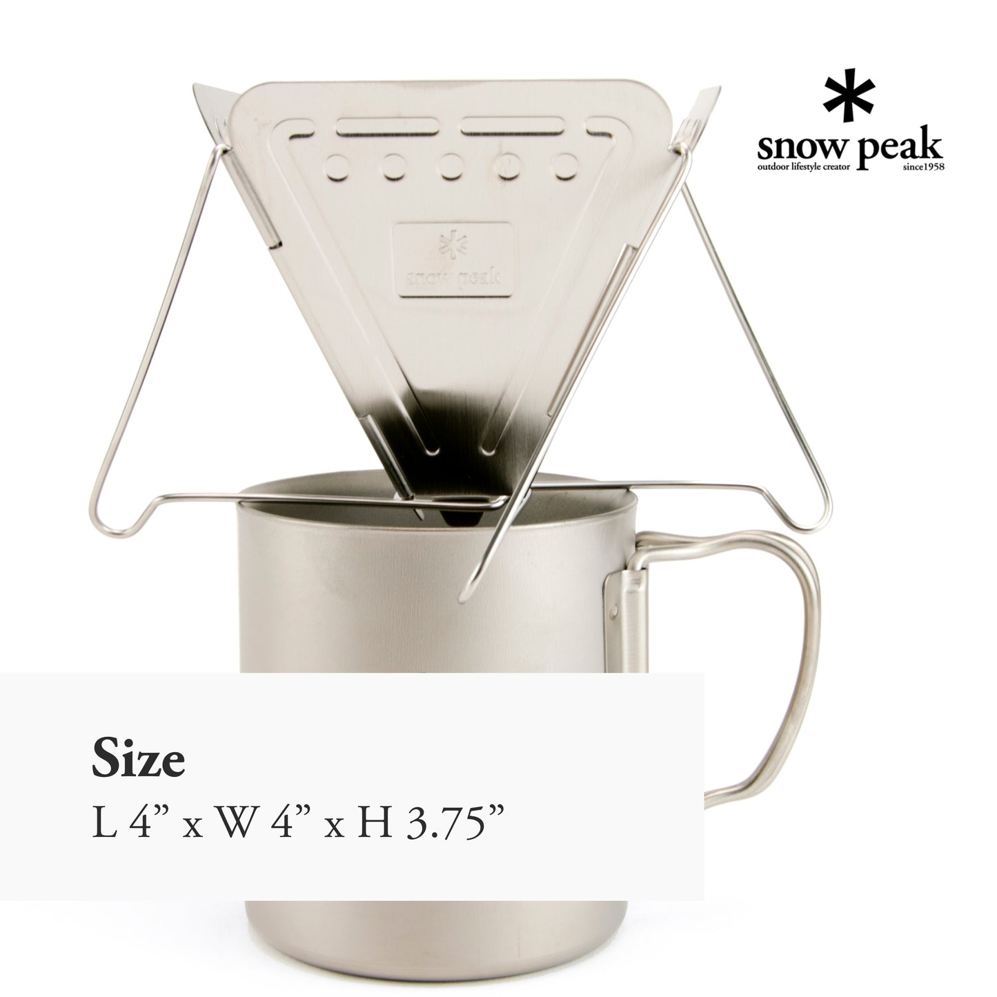 Snow Peak Collapsible Coffee Drip - Compact Camping & Backpacking Gear - Stainless Steel - 4.9 oz
