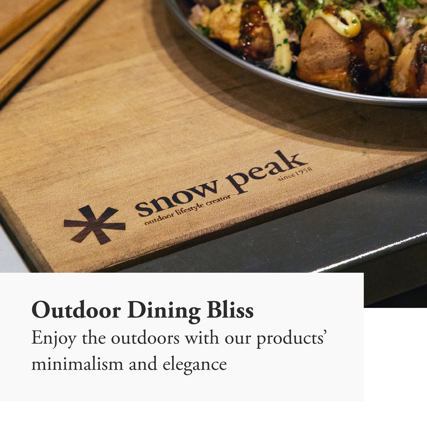 Snow Peak Foldable Cutting Board & Knife Set - Outdoor Cooking Gear - 30 oz - Large