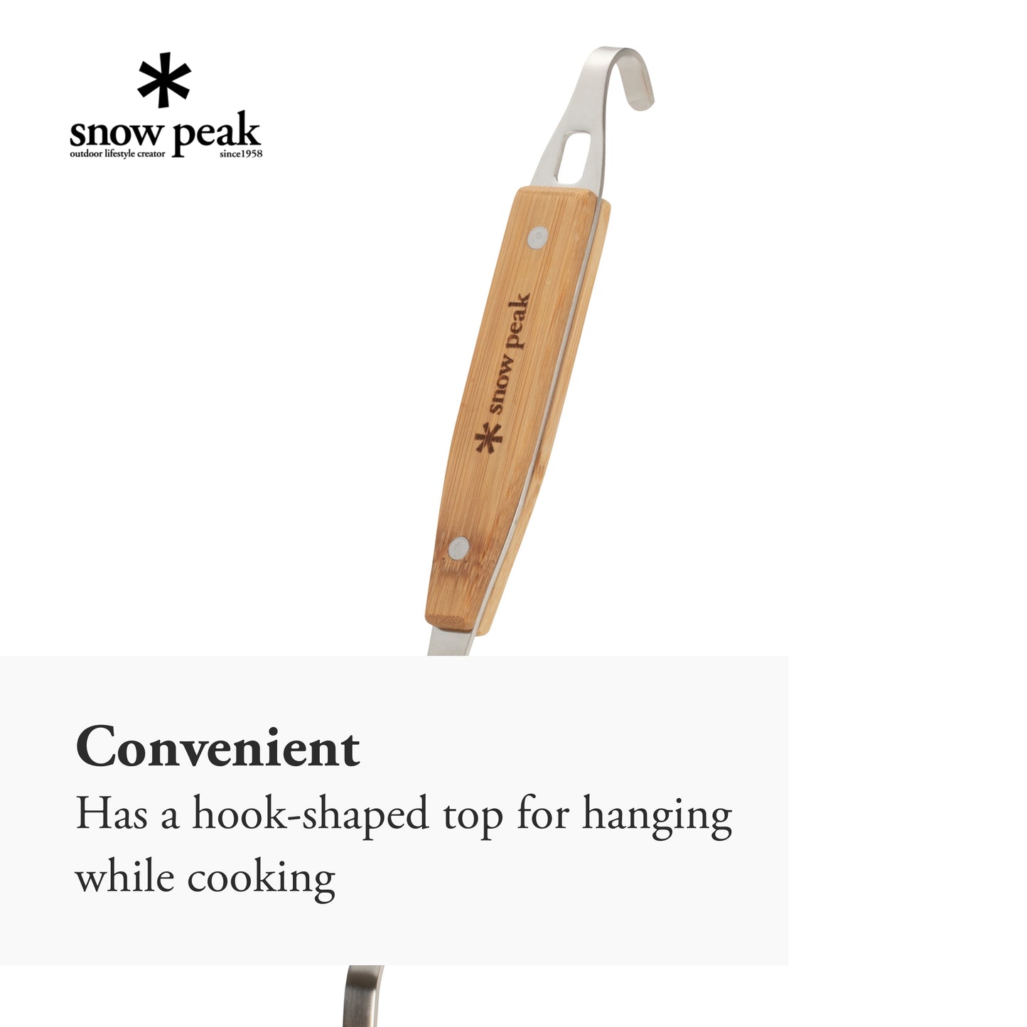Snow Peak Nylon Ladle - Essential Camping & Kitchen Utensil - Stainless Steel, Nylon, Bamboo