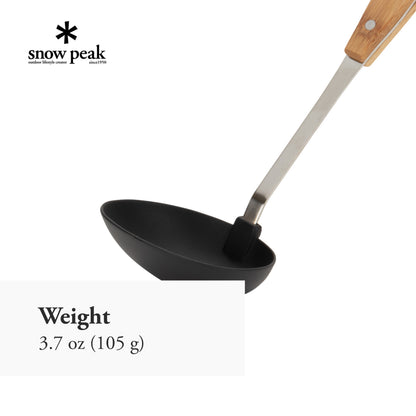 Snow Peak Nylon Ladle - Essential Camping & Kitchen Utensil - Stainless Steel, Nylon, Bamboo