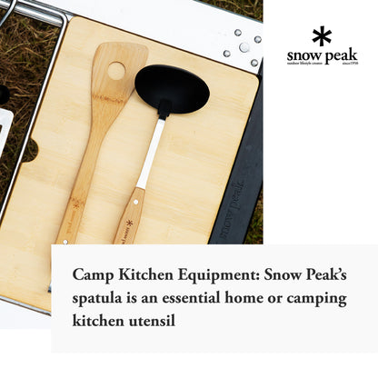 Snow Peak Bamboo Spatula - Essential Camping & Kitchen Utensil - Stainless Steel, Bamboo
