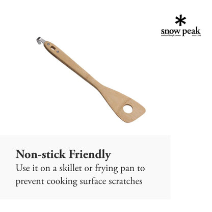 Snow Peak Bamboo Spatula - Essential Camping & Kitchen Utensil - Stainless Steel, Bamboo