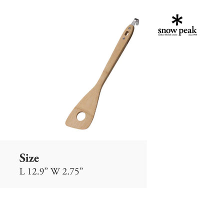 Snow Peak Bamboo Spatula - Essential Camping & Kitchen Utensil - Stainless Steel, Bamboo