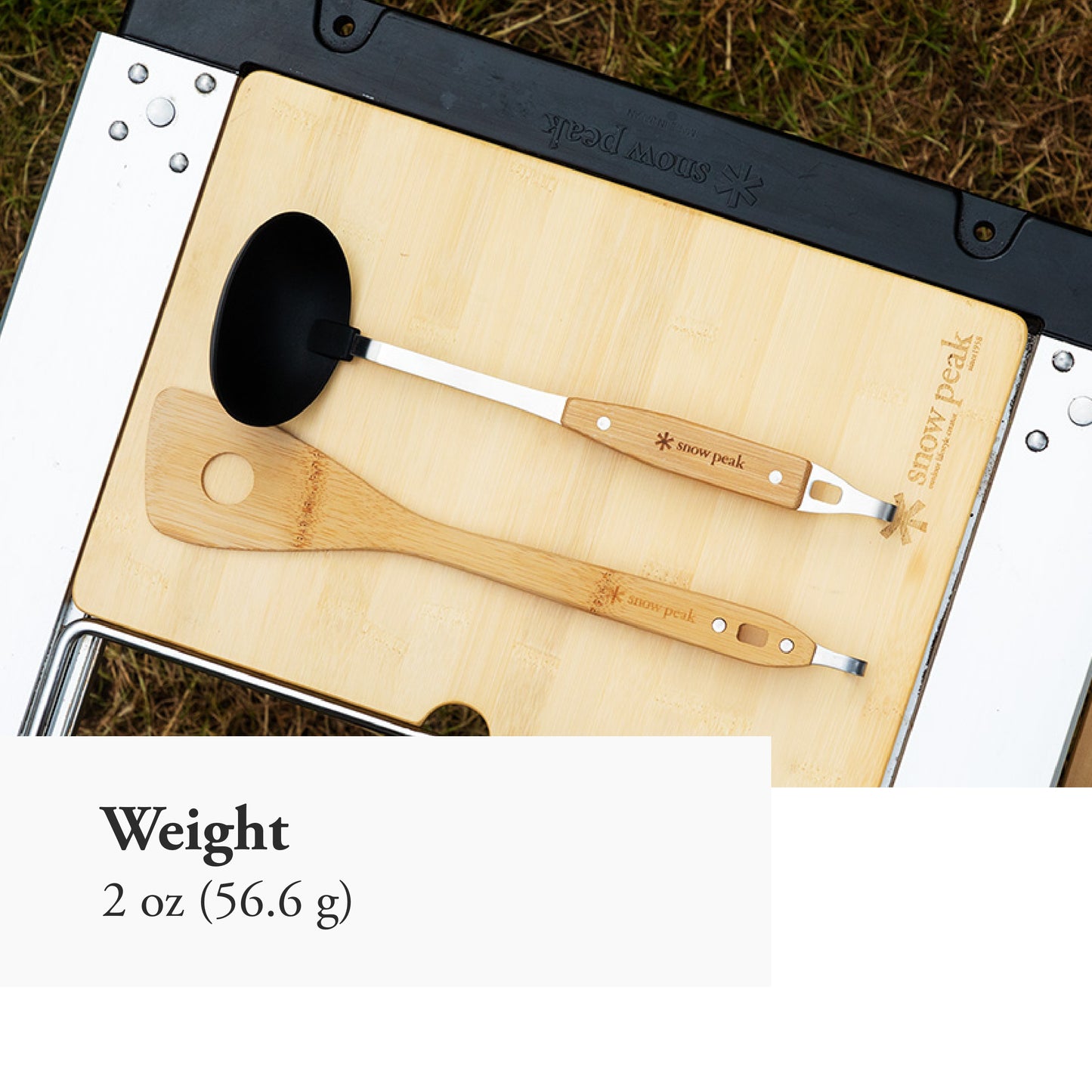 Snow Peak Bamboo Spatula - Essential Camping & Kitchen Utensil - Stainless Steel, Bamboo
