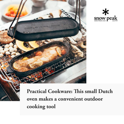 Snow Peak Cast Iron Micro Capsule - Small Dutch Oven - Home & Outdoor Kitchen - Camping - 4.2 Ibs