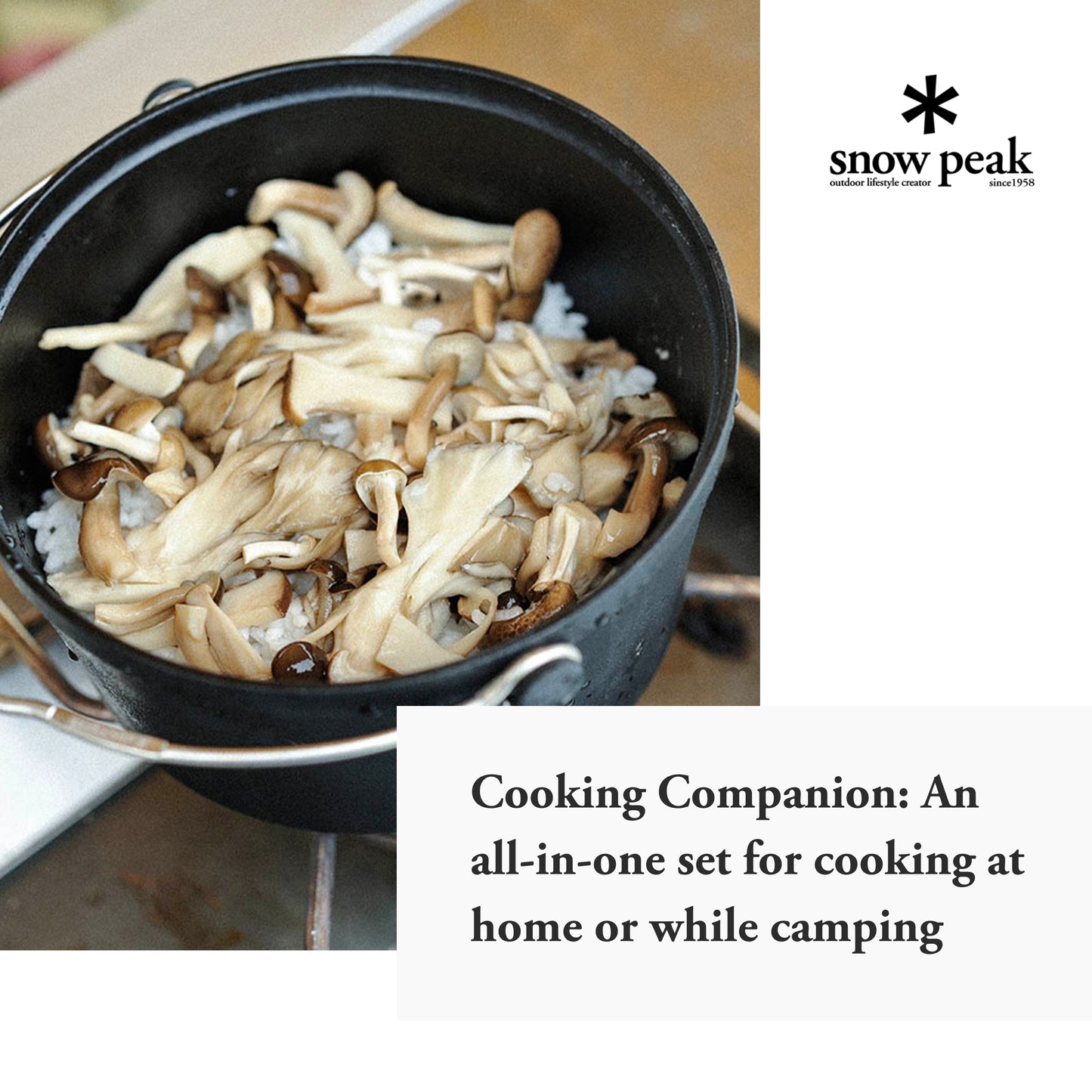 Snow Peak Cast Iron Duo - All-in-One Cook Set - Pot, Lid, Skillet, Plates, Handles, Storage Case