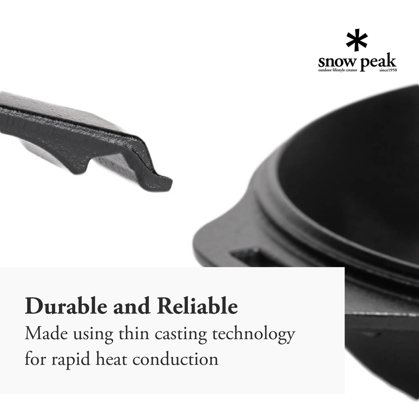 Snow Peak Cast Iron Duo - All-in-One Cook Set - Pot, Lid, Skillet, Plates, Handles, Storage Case