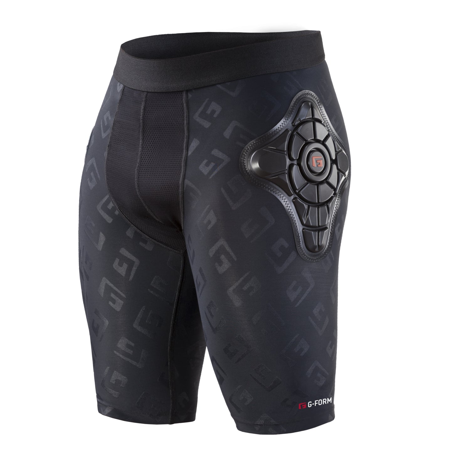 G-Form Pro-X Mountain Bike Compression Shorts with Padding - Athletic Shorts - Black Logo, Adult X-Large