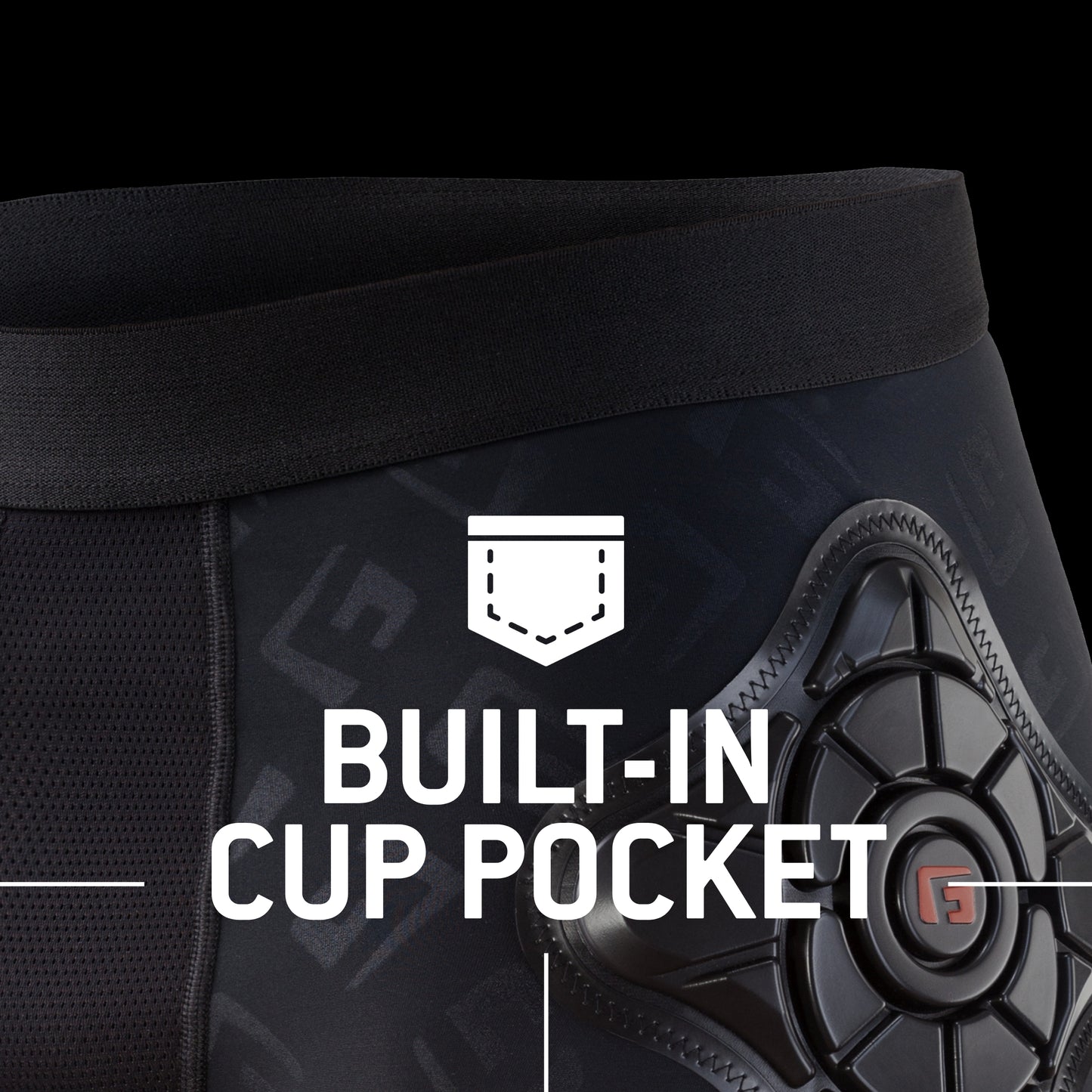 G-Form Pro-X Mountain Bike Compression Shorts with Padding - Athletic Shorts - Black Logo, Adult X-Large