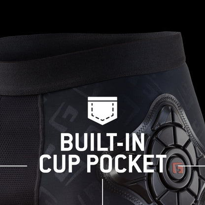 G-Form Pro-X Mountain Bike Compression Shorts with Padding - Athletic Shorts - Black Logo, Adult X-Large