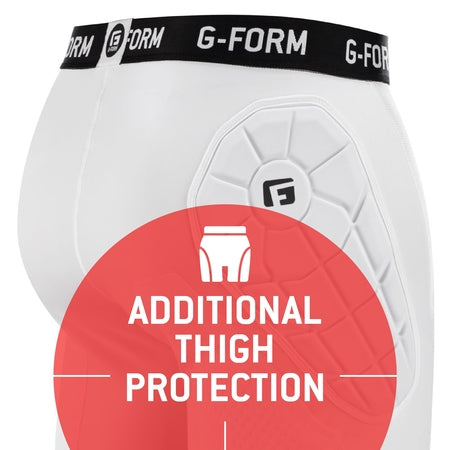 G-Form Elite Bandit Sliding Shorts - Compression Shorts - Baseball Sliding Shorts - White, Adult XL