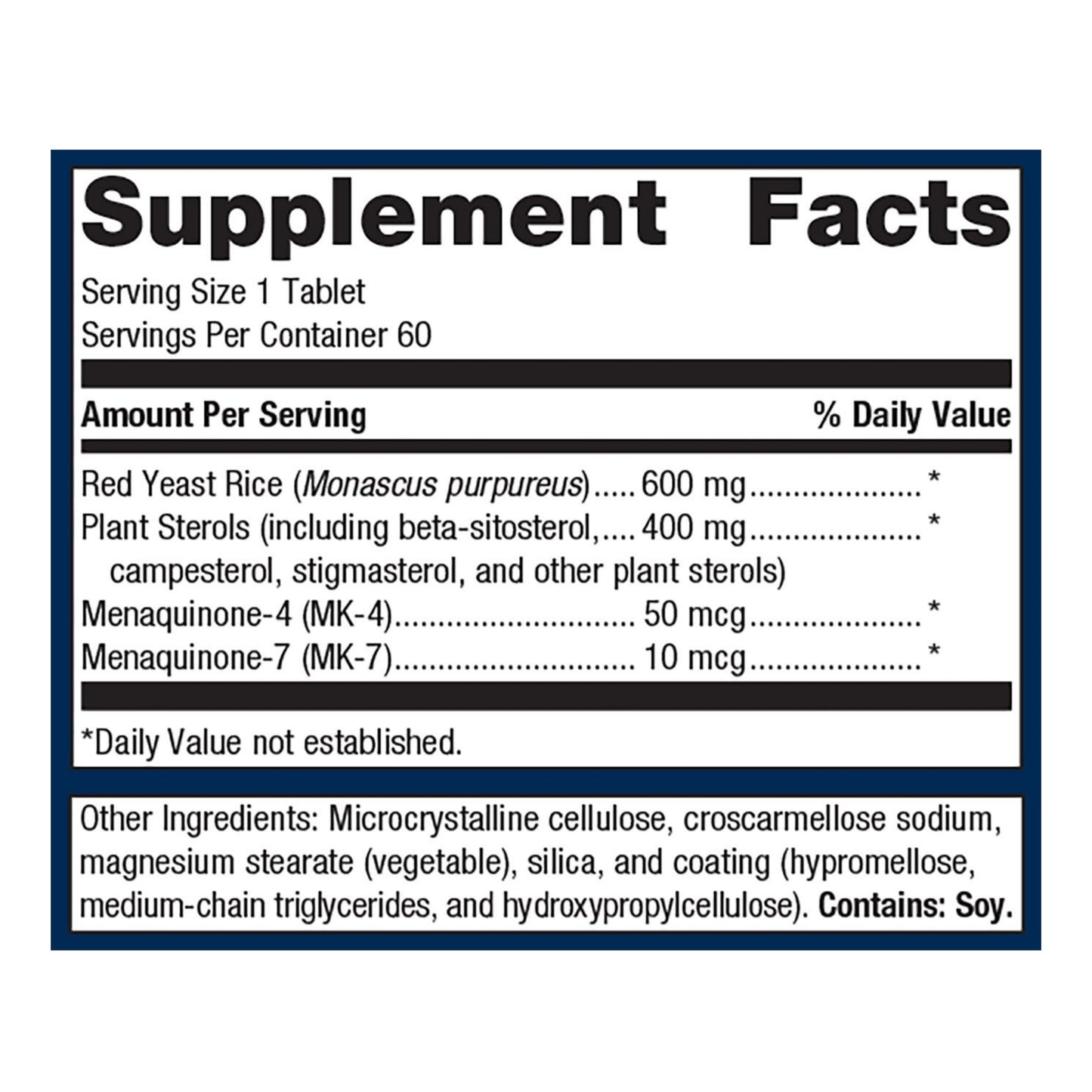 Metagenics Coratin - Red Yeast Rice & Plant Sterol Combination Supplement with Vitamin K2, Calcium and Phosphorus - 60 Tablets