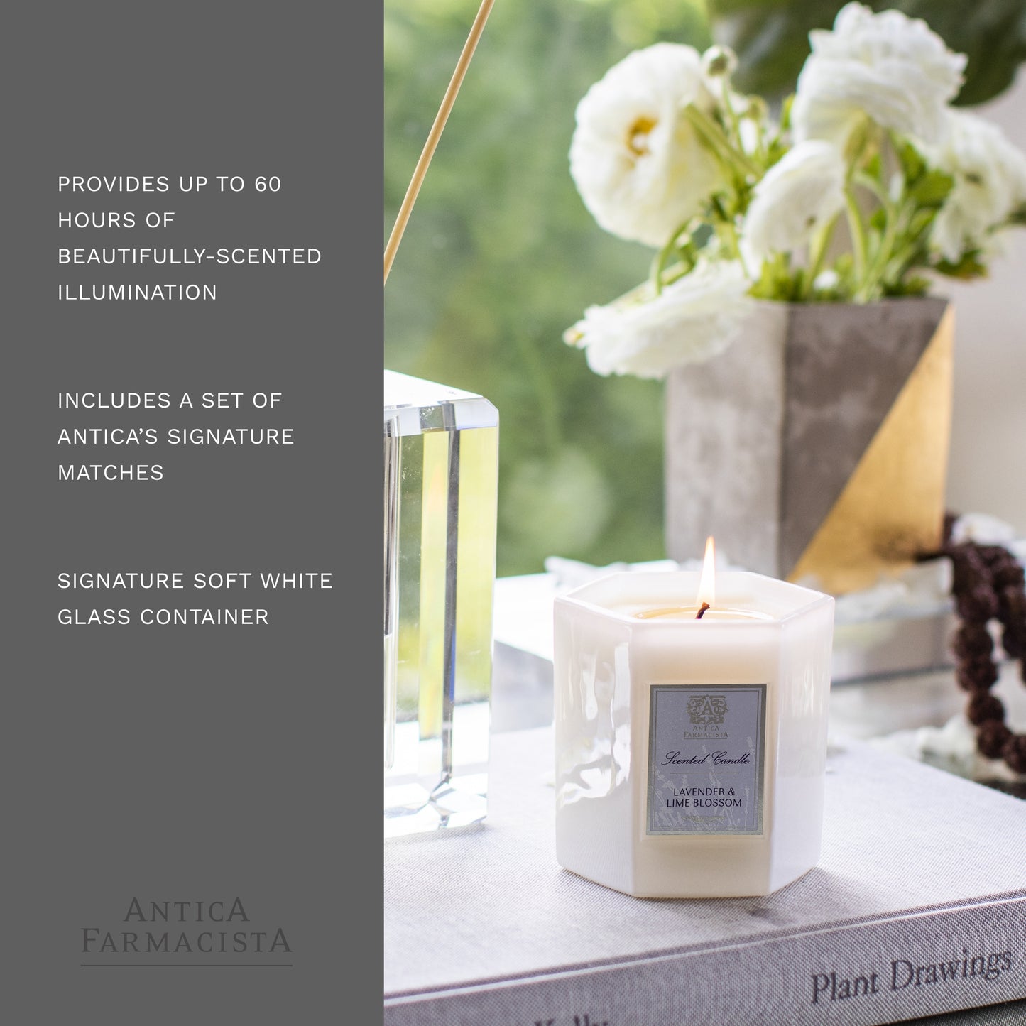 Antica Farmacista Scented Candle, Lavender & Lime Blossom, 9 Ounce