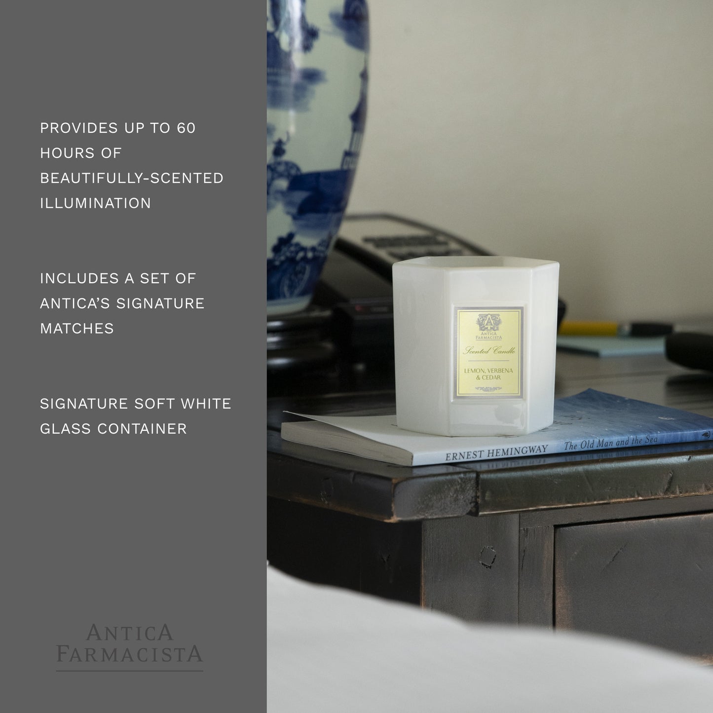 Antica Farmacista Scented Candle, Lemon Verbena & Cedar, 9 Ounce
