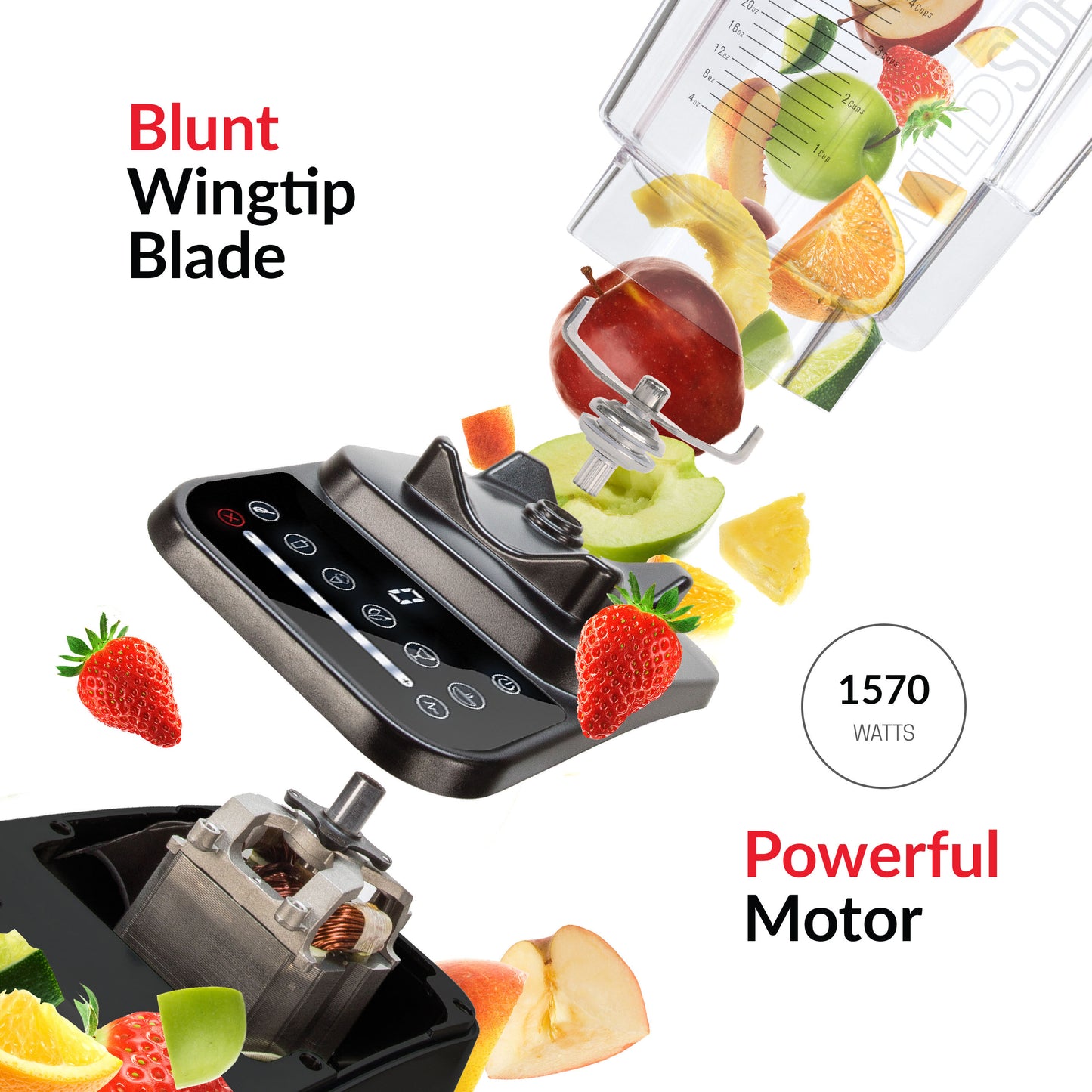 Blendtec - Original Designer Blender - WildSide+ Jar (90 oz) - Professional-Grade Power - Self-Cleaning - 6 Pre-programmed Cycles - 8-Speeds - Sleek and Slim, Stainless Steel