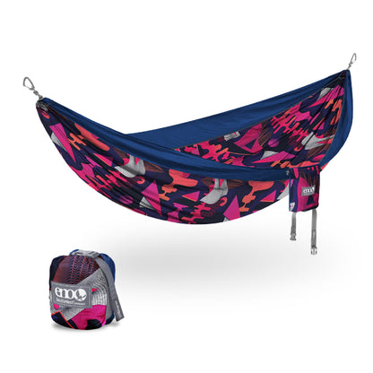 ENO, Eagles Nest Outfitters DoubleNest Print Lightweight Camping Hammock, 1 to 2 Person, Synthwave/Sapphire