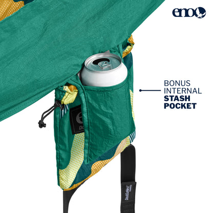ENO, Eagles Nest Outfitters DoubleNest Print Lightweight Camping Hammock, 1 to 2 Person, Retro/Emerald