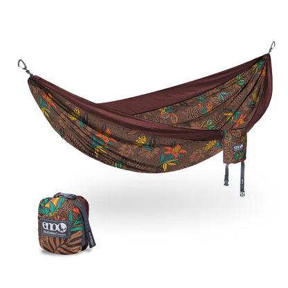 ENO, Eagles Nest Outfitters DoubleNest Print Lightweight Camping Hammock, 1 to 2 Person, Tropic/Merlot