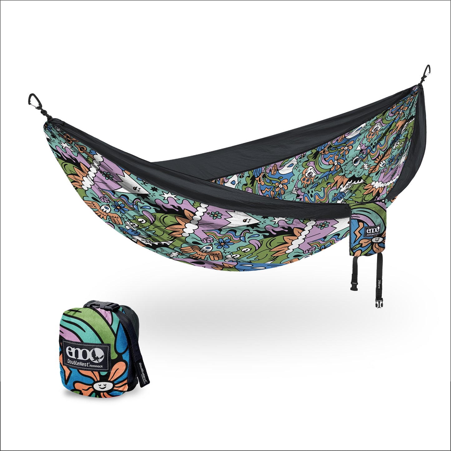 ENO, Eagles Nest Outfitters Deluxe Hammock Hanging Kit, Take Your Hammock Inside, Charcoal