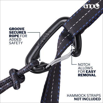 ENO, Eagles Nest Outfitters Deluxe Hammock Hanging Kit, Take Your Hammock Inside, Charcoal