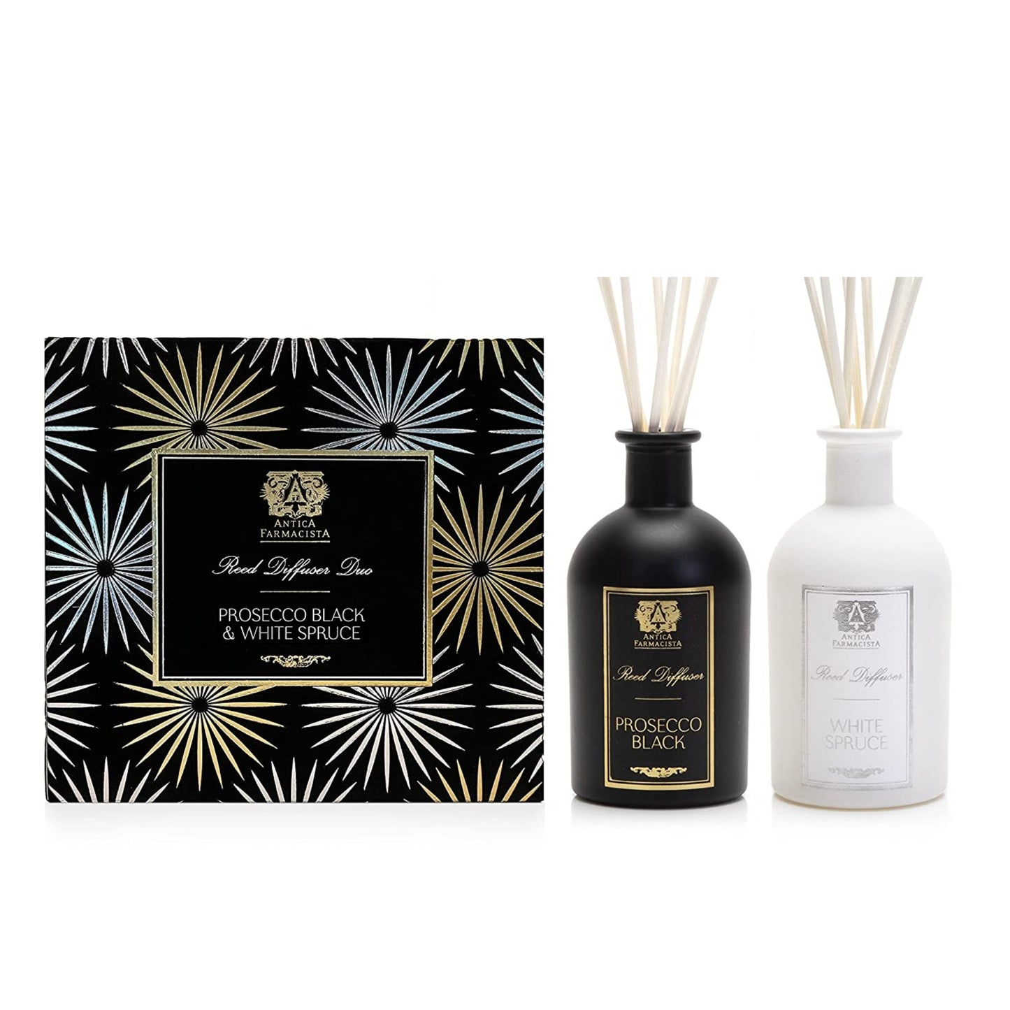 Two 200ml HA Duo White Spruce and Prosecco Black