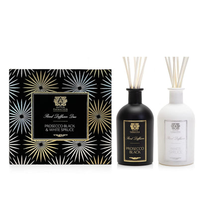 Two 200ml HA Duo White Spruce and Prosecco Black
