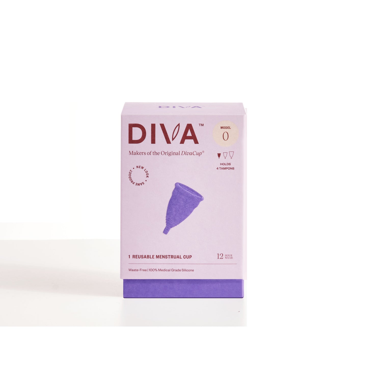 DivaCup - BPA-Free Reusable Menstrual Cup - Leak-Free Feminine Hygiene - Tampon and Pad Alternative - Up To 12 Hours Of Protection - Model 0