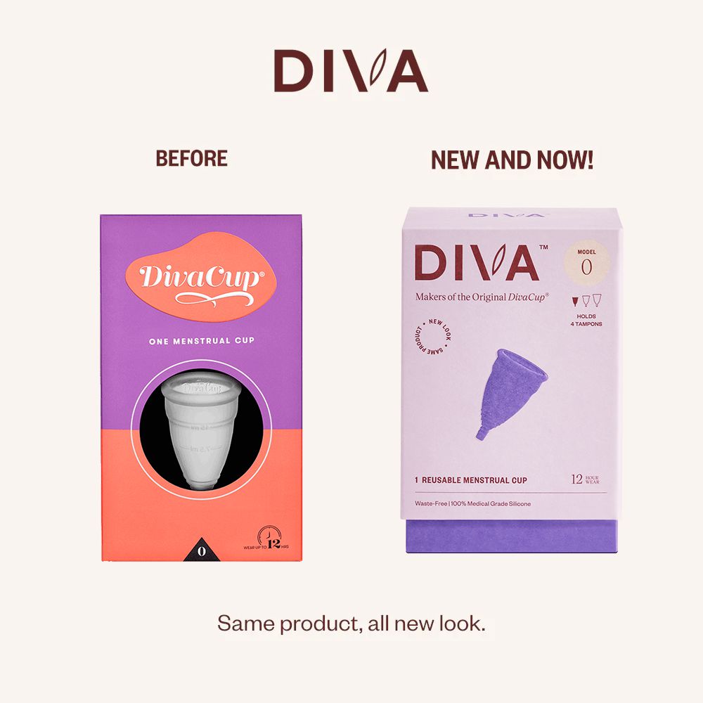 DivaCup - BPA-Free Reusable Menstrual Cup - Leak-Free Feminine Hygiene - Tampon and Pad Alternative - Up To 12 Hours Of Protection - Model 0