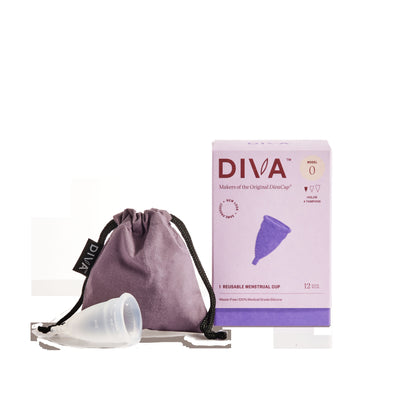 DivaCup - BPA-Free Reusable Menstrual Cup - Leak-Free Feminine Hygiene - Tampon and Pad Alternative - Up To 12 Hours Of Protection - Model 0