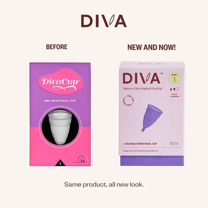 DivaCup - BPA-Free Reusable Menstrual Cup - Leak-Free Feminine Hygiene - Tampon and Pad Alternative - Up to 12 Hours of Protection - Model 1
