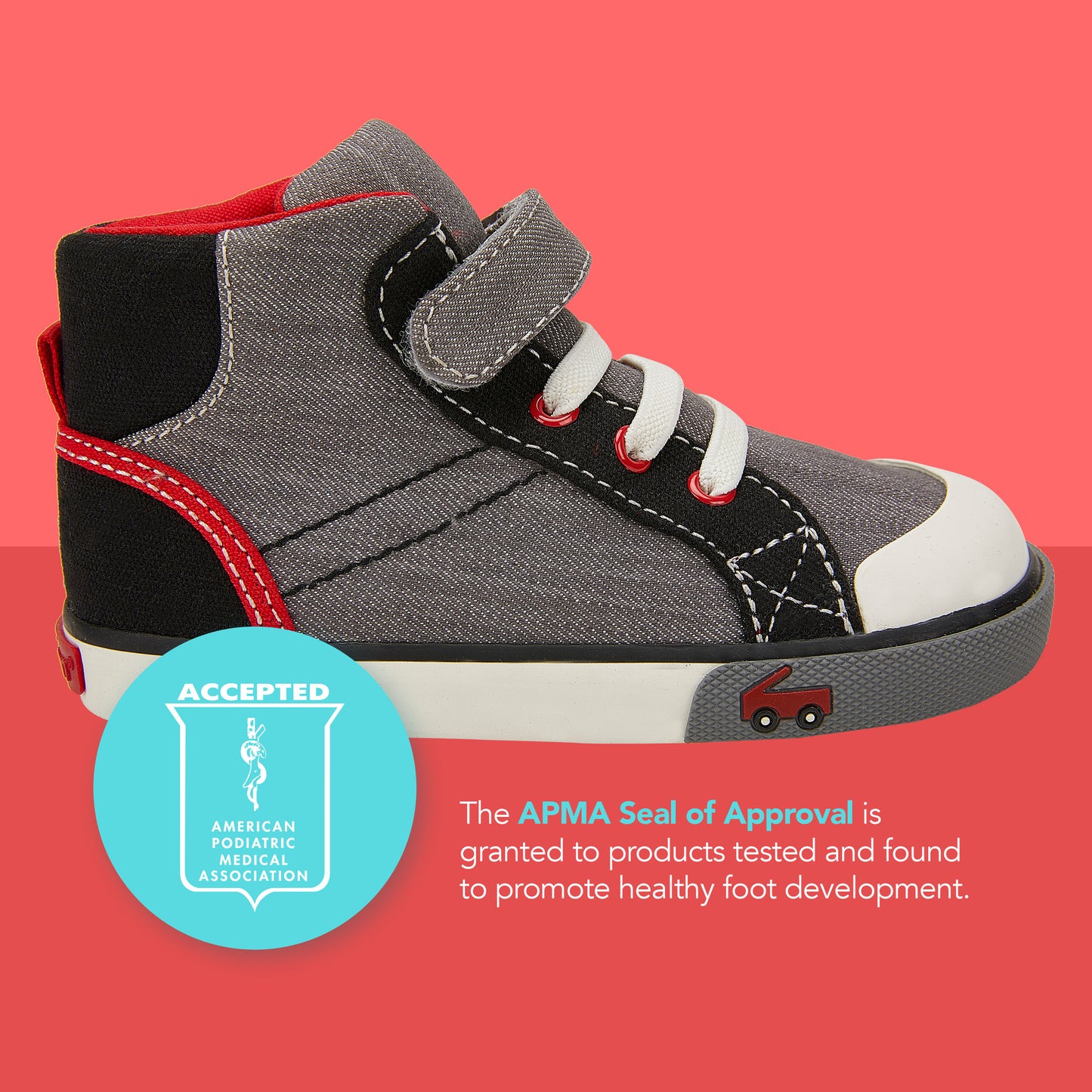 See Kai Run - Dane High-Top Sneaker for Little Kids, Gray Denim/Blue, Toddler 6