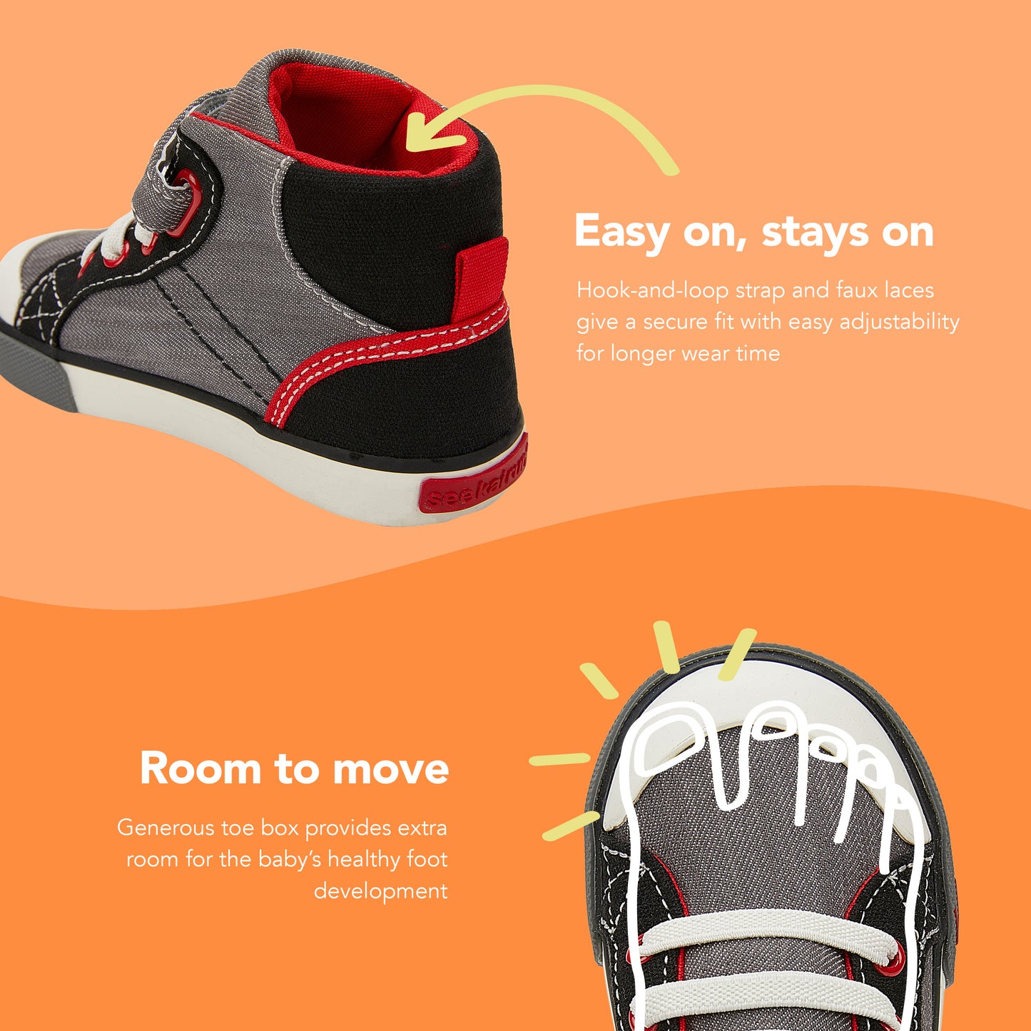 See Kai Run - Dane High-Top Sneaker for Little Kids, Gray Denim/Blue, Little Kid 13