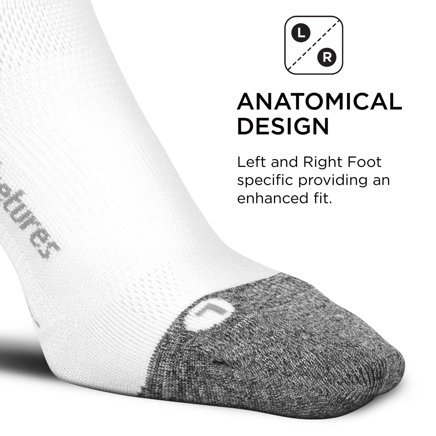 Feetures Elite Ultra Light Quarter- Athletic Running Socks for Women & Men, Targeted Compression, Moisture Wicking- Small, White