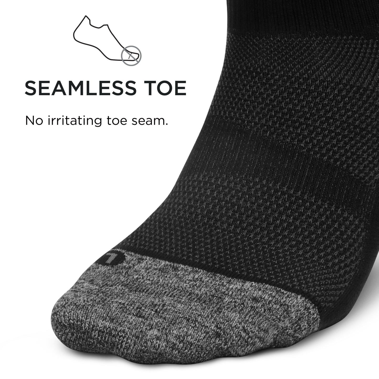 Feetures Elite Ultra Light Quarter- Athletic Running Socks for Women & Men, Targeted Compression, Moisture Wicking- X-Large, Black