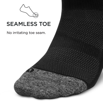 Feetures Elite Ultra Light Quarter- Athletic Running Socks for Women & Men, Targeted Compression, Moisture Wicking- X-Large, Black