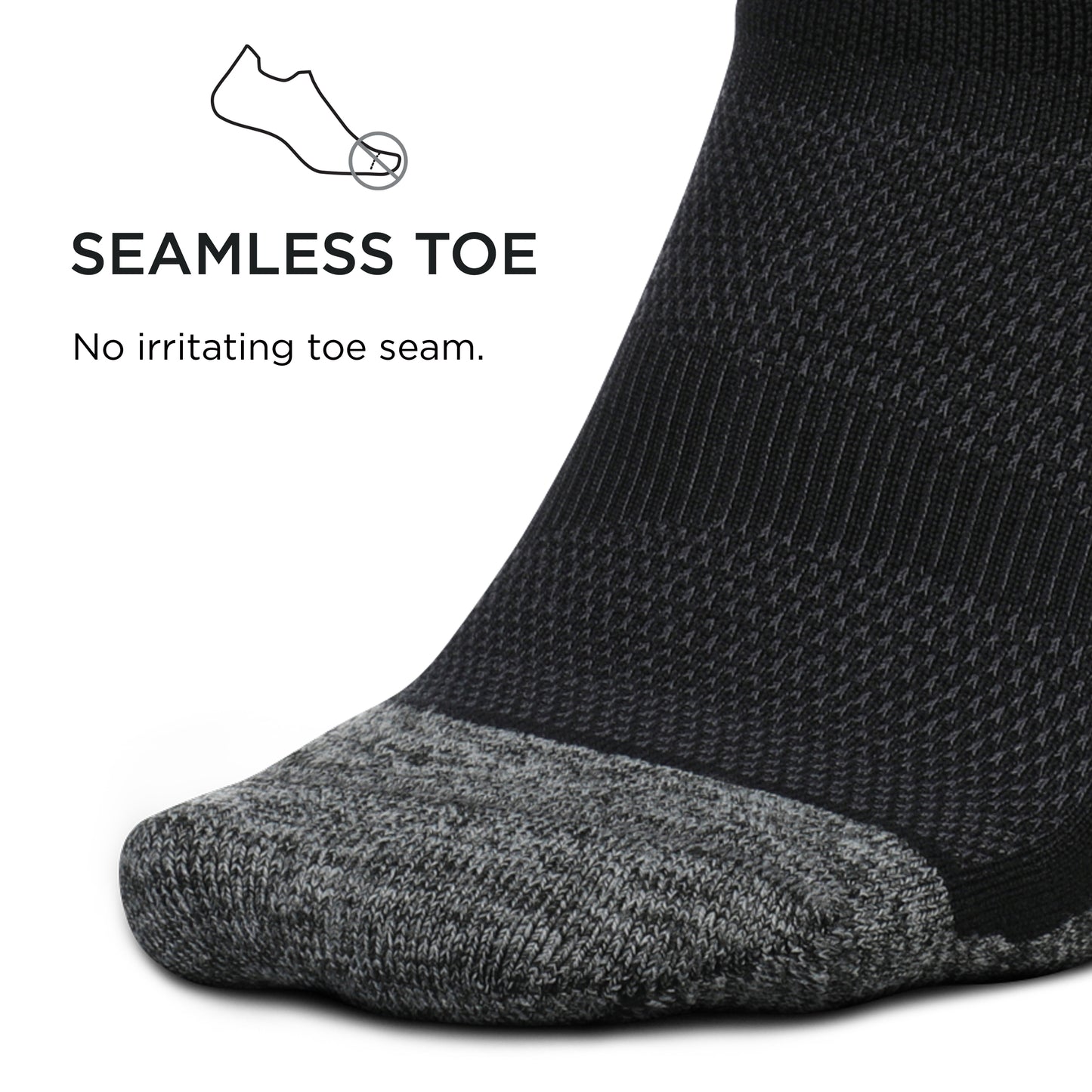 Feetures Elite Light Cushion No Show Tab Solid- Running Socks for Men & Women, Athletic Compression Socks, Moisture Wicking- Small, Black